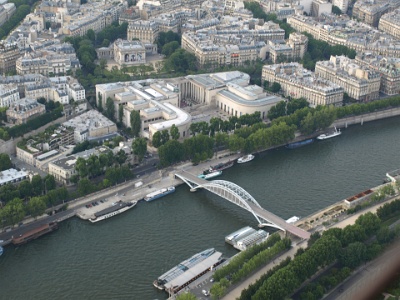 Looking Down on the Seine From the Third Floor of the Tower.JPG